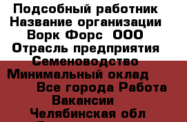 Подсобный работник › Название организации ­ Ворк Форс, ООО › Отрасль предприятия ­ Семеноводство › Минимальный оклад ­ 30 000 - Все города Работа » Вакансии   . Челябинская обл.,Еманжелинск г.